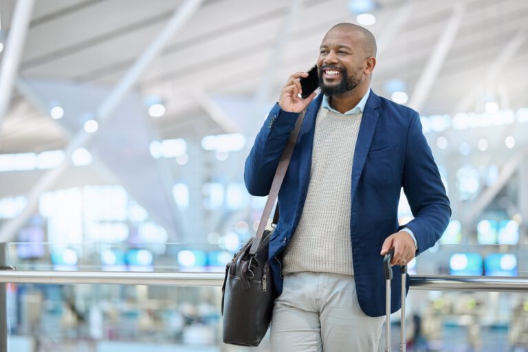 immigration attorney receiving call from happy client