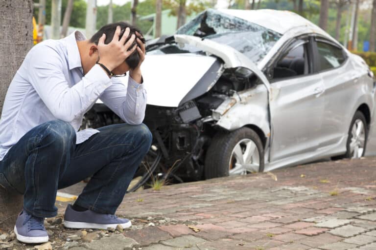 Upset driver After accident for personal injury attorney Tulare