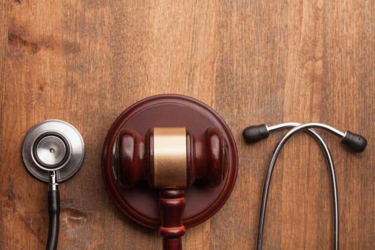 gavel and stethoscope regarding personal injury attorney Visalia